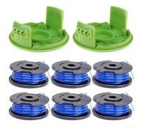 Besttoolifes Bobine de fil de rechange pour tondeuse à gazon 1,65 mm 4,9 m avec capuchon de bobine compatible avec Greenworks 24 V G24LT G24LTK2 G24LT30M G24LT30MK2 (6+2)