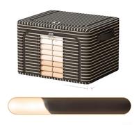 Besttoolifes Boîte de rangement pliable en tissu Oxford de grande capacité avec cadre en acier renforcé, ouverture avant pour faciliter le rangement de couettes et de couettes Noir 66 L 50 x 40 x 33