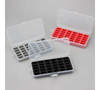 Besttoolifes Boîte de rangement pour bobine de machine à coudre en grille, organiseur épais avec insert en éponge, boîtier en plastique transparent avec fermeture à boucle pour fil à fixer au mur