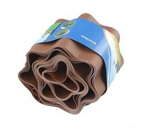Besttoolifes Bordure de pelouse en plastique souple - Barrière de rétention d'eau et de rétention de l'herbe - Marron - Pour allées de jardin, parterres de fleurs et aménagement paysager (10 cm x 9 m)