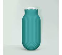 Besttoolifes Bouillotte en silicone avec housse tricotée, passe au micro-ondes et au réfrigérateur, capacité de 550 ml pour soulager le chauffage et le refroidissement (vert)