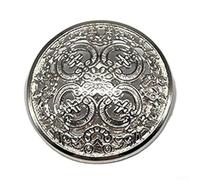 Besttoolifes Boutons ronds en métal creux sculptés pour vestes, pulls, loisirs créatifs, attaches décoratives en alliage - 15 mm, 18 mm, 20 mm, doré (argenté 18 mm)