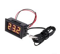 Besttoolifes C Thermomètre numérique 5-12 V, plage de -50 ~ 110 °C, précision 0,1, sonde 1 m, convient pour voiture, piscine, aquarium, réfrigérateur, équipement industriel (rouge)