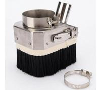 Besttoolifes Cache de broche double porte pour défonceuse CNC - 80 mm - Couvercle sous vide pour machine à graver sur bois - Broche brosse en acier inoxydable et nylon (80 mm)