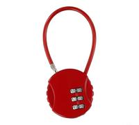 Besttoolifes Cadenas à combinaison à 3 chiffres robuste en alliage de zinc pour vélo avec câble en acier revêtu de PVC (rouge)