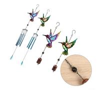 Besttoolifes Carillon éolien à suspendre pour extérieur avec motif colibri - Carillon éolien de jardin en métal pour pelouse, terrasse et espaces intérieurs, avec crochet en S, tons relaxants, (B)