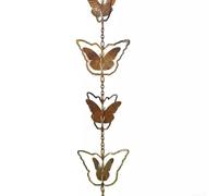 Besttoolifes Chaîne de pluie, carillon éolien en métal en forme de papillon pour décoration de jardin extérieur, 16 x 14 x 5 cm, jaune, design durable résistant aux intempéries (papillon)