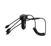 Besttoolifes Chargeur de voiture à charge rapide avec deux ports USB et câble rétractable de type C, chargeur de voiture USB 3 en 55 W avec affichage de la tension pour smartphones, tablettes, GPS