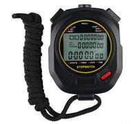 Besttoolifes Chronomètre de sport avec mémoire divisée de 100 x 2 tours/minuterie de 0,001 seconde, chronomètre de rappel professionnel, grand écran, réveil multifonctionnel pour entraîneur, arbitre,