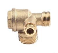 Besttoolifes Clapet anti-retour en laiton pour compresseur d'air G1/2 3 ports mâle fileté pièce de rechange pour raccord de tube, réservoir d'air et pompe à piston avec outil d'installation de