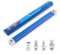 Besttoolifes Clé d'extension à cliquet robuste de 38,1 cm réglable à double extrémité avec 4 têtes d'adaptation pour les tâches d'assemblage de meubles et de réparation automobile