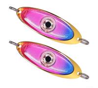 Besttoolifes Color2 Leurre de pêche en tranche sous-diagonale avec simulation 3D Fish-Eye, leurre LED étanche marche/arrêt automatique pour la pêche de nuit, attractif en métal de 9 g pour articles de