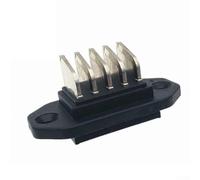 Besttoolifes Connecteur de batterie 30 A à 5 broches avec entrée de câble à 180°, adaptateur d'alimentation mâle femelle, boîtier en nylon, certifié IP01, bornier noir (mâle)