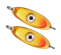 Besttoolifes Couleur 1, lumière d'appât de pêche en tranche sous-diagonale avec simulation 3D Fish-Eye, leurre LED étanche marche/arrêt automatique pour la pêche de nuit, attractif en métal de 9 g