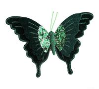 Besttoolifes Décorations élégantes en velours pour sapin de Noël, tissu floqué doux, design double couche, vert, or rose, ensemble de décorations de vacances saisonnières (vert)