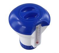 Besttoolifes Distributeur de chlore flottant pour piscine creusée et hors sol, spa et jacuzzi - Support de tablette avec thermomètre intégré (°F/°C), compatible avec tablette de 3,8 cm, plastique