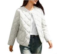 Besttoolifes Doudoune courte sans col pour femme | Vêtements d'extérieur rembourrés de couleur unie, grande taille, manteau à bulles chaud, tenue quotidienne, parka, vacances