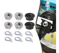 Besttoolifes Écrou d'essieu de roue de vélo - Rondelle de sécurité avant ou arrière en acier carbone M8 M9.5 M10 pour roues avant et arrière de VTT