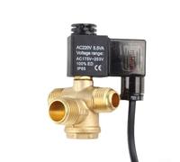 Besttoolifes Électrovanne de compresseur d'air sans huile avec clapet anti-retour, soupape de déchargement silencieuse pour pompe à air et outils pneumatiques, fonte d'aluminium noir/or, plusieurs
