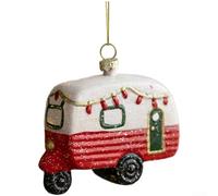 Besttoolifes Ensemble de décorations de Noël peintes à la main pour décoration de sapin de vacances, formes assorties, y compris guirlande de tambour, van, camion, canne aux lettres, pendentif léger