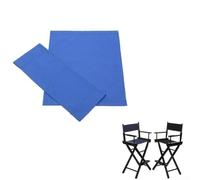 Besttoolifes Ensemble de housses de rechange en toile lavable pour siège de directeur - Tissu polyester pliable - Facile à installer et à détacher - Design classique pour chaises rondes - Bleu
