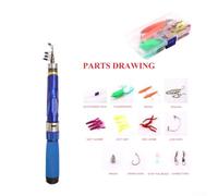 Besttoolifes Ensemble de moulinet télescopique compact pour pêche en mer et canne à pêche en fibre de verre de 08 mm de diamètre avec plusieurs longueurs de section de 10 m à 24 m (1)