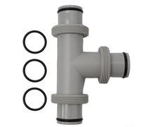 Besttoolifes Équipement de piscine - Raccord en T de 3,8 cm - Adaptateur de tuyau de piscine - Pièce de rechange avec anneaux d'étanchéité en caoutchouc