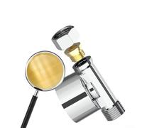 Besttoolifes Filtre à eau en cuivre pur pour douche et robinet avec maille en acier inoxydable, fonction de lavage à contre-courant et boîtier transparent pour machine à laver et