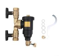 Besttoolifes Filtre de chaudière magnétique pour systèmes de chauffage central | Piège à sédiments de chauffe-eau | Élimine le calcaire, la rouille, la boue | Ports filetés DN20 à DN32 (DN25/1 valve