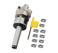Besttoolifes Flûte M10 Tige Mt2 50 mm 400r Fraise en bout avec 4 faces design et 10 inserts en carbure Apmt1604 Porte-outil de fraisage CNC pour semi-finition Plus Acier de finition