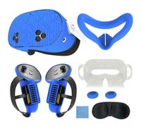 Besttoolifes For Meta For Quest 3 Ensemble de housses de protection en silicone 7 en 1, kit d'accessoires pour casque de réalité virtuelle, coussinet de nez anti-fuite, étui, pièces de rechange,