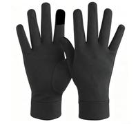 Besttoolifes Gants d'hiver coupe-vent en polyester léger avec couche | Doublure en polaire douce, évacuation de l'humidité, compatible avec écran tactile, poignets élastiques, taille unique