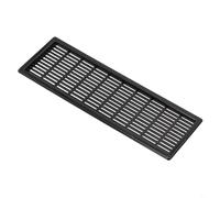 Besttoolifes Grille d'aération rectangulaire en ABS pour armoire - 60 mm - Argenté/noir - Pour circulation de l'air dans un espace clos - Noir