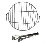 Besttoolifes Grille ronde en acier inoxydable avec poignée pour barbecue Weber 7432 et 57 cm, conçue pour une résistance aux hautes températures et un nettoyage facile (55 cm)
