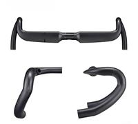 Besttoolifes Guidon T800 en fibre de carbone, collier de serrage interne de 31,8 mm, barre de chute aérodynamique large évasée pour vélo de route, gravier, noir, 440 mm (380 mm)