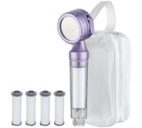 Besttoolifes H Pommeau de douche portable de voyage avec filtre multifonction, 3 modes de pulvérisation (pluie/impulsion/mixte), construction ABS, connecteur standard de 10,2 cm pour l'installation