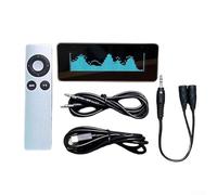 Besttoolifes Horloge à affichage du spectre musical avec lumière rythmique et télécommande | pour horloge de bureau à écran jaune | Design en alliage d'aluminium alimenté de type C | pour (bleu)