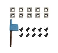 Besttoolifes Inserts carrés indexables en carbure de tungstène, lames de tournage de tour à bois, 14 x 14 x 2 mm, 4 côtés à bord droit à 30°, durable pour panneaux de particules MDF contreplaqué