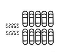 Besttoolifes Kit de sangles de montage élastiques en silicone avec crochets légers pour montage de lampes, chronomètres, pompes, porte-gadgets, bouteilles et accessoires (B 10 pièces)