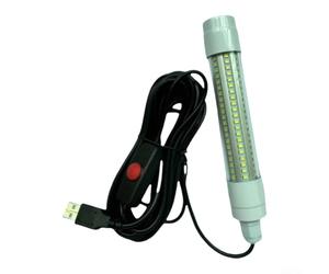 Besttoolifes Lampe de pêche sous-marine USB LED, 13 W, submersible, vert, blanc, bleu, jaune, pour l'attraction de calamar de nuit Crappie-Shad, 5 V rechargeable portable pour aquarium (126 - lumière