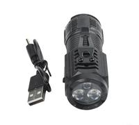 Besttoolifes Lampe de poche LED compacte à 3 yeux, rechargeable 500 lumens, mini lampe de poche, capuchon arrière magnétique et clip stylo, étanche pour le camping et les urgences