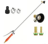 Besttoolifes Lance d'arrosage de jardin 67/149 cm, 2 barbes en laiton assorties aux tuyaux de 3/8" et 1/4", buse de pulvérisation en acier inoxydable, pour lavage de voiture, arrosage des fleurs (149