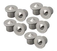 Besttoolifes Lot de 10 chevilles centrales en acier pour l'alignement des joints en bois - Outil de marquage de trou de tenon de 6/8/10/12 mm avec placage chromé, guide de perçage pour le travail du