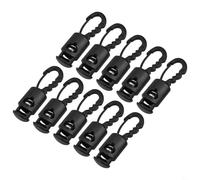 Besttoolifes Lot de 10 clips de corde à vent pour tente de camping avec crochet à ressort pour auvent - Pince de corde coupe-vent avec déflecteur verrouillable, crochet de tente portable en plastique