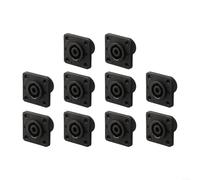 Besttoolifes Lot de 10 connecteurs Speakon à 4 pôles, connecteur de câble audio femelle pour haut-parleurs, amplificateurs, consoles de mixage, isolation en PVC, lot de 10