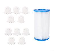 Besttoolifes Lot de 10 éponges absorbantes d'huile de piscine, cartouche de filtre réutilisable, éponge et kit de filtre pour piscines hors sol et spas, écume durable et huile (B)