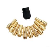 Besttoolifes Lot de 10 mandrins de serrage en laiton avec forets HSS 0,5 à 3,2 mm pour outil rotatif, meuleuse électrique, forage du bois, du plastique, du métal