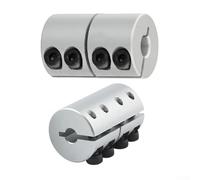 Besttoolifes Lot de 2 coupleurs d'arbre D25L40 6,35 à 10 mm pour moteur à contre-courant, machines de gravure, connecteur en alliage d'aluminium style pince (8-8)