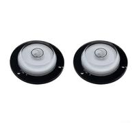 Besttoolifes Lot de 2 niveaux à bulle circulaires en acrylique pour caravane, bateau, échafaudage, grue, table de billard, supports à gâteaux, coquillage noir ou rouge, eau blanche (noir)