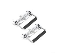 Besttoolifes Lot de 2 poignées pliables à ressort avec revêtement en caoutchouc - Poignées de caisse en fer chromé pour boîte à outils, armoire, valise, boîte de rangement en bois (110 mm)